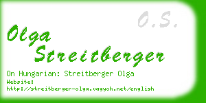 olga streitberger business card